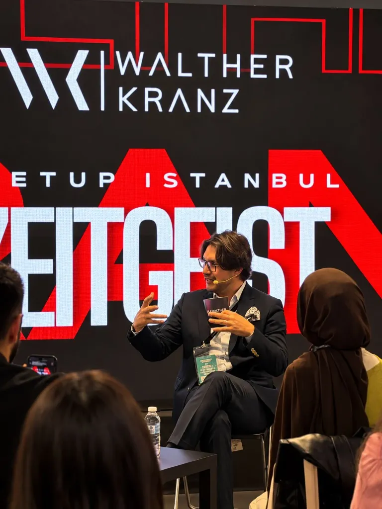 A Zeitgeist at Meetup Istanbul discussion with Walther Kranz branding